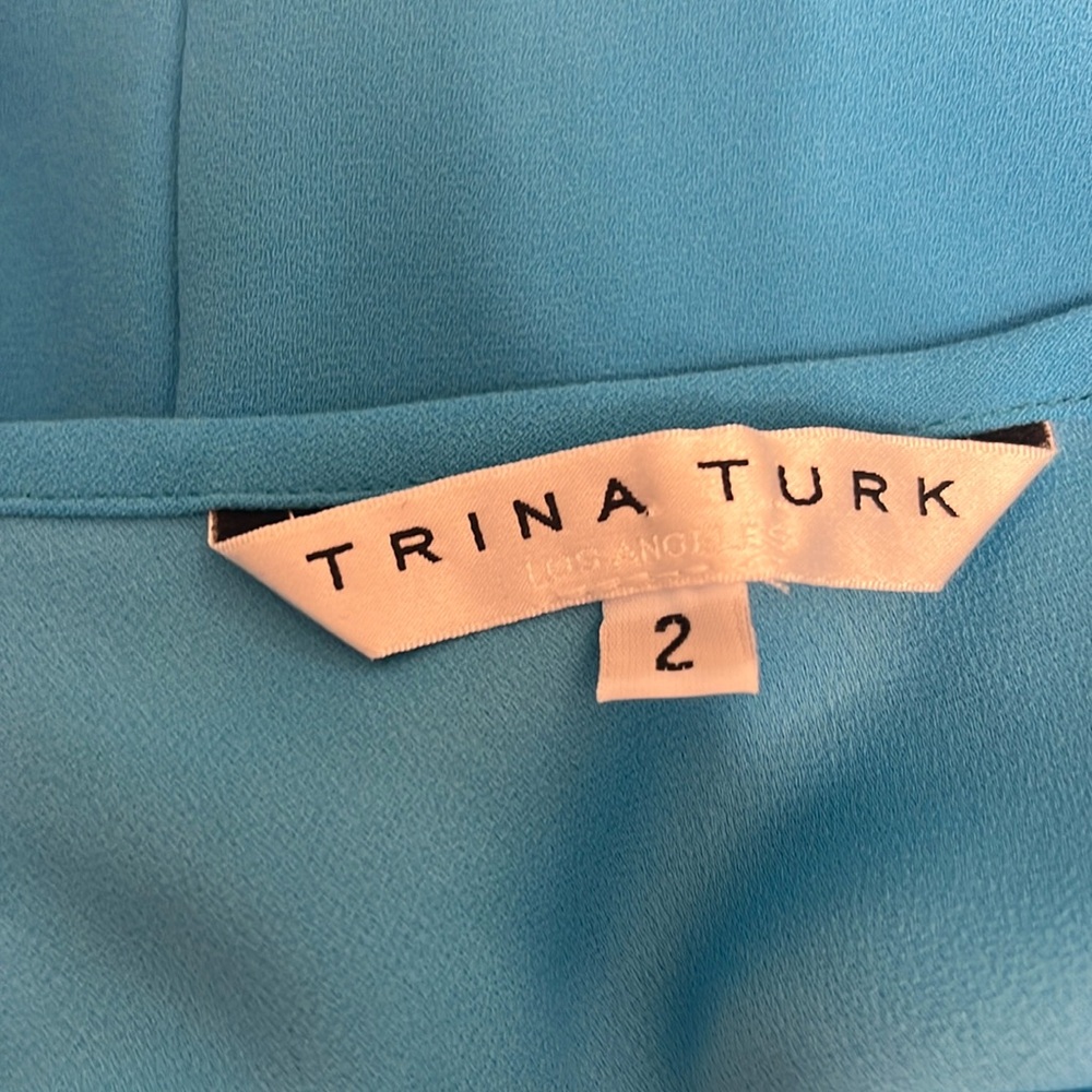 Trina Turk Blue Four Corners Dress. Size 2. Like new - Picture 9 of 11